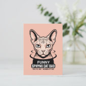 Funny Sphynx Cat Dad Vector Art Briefkaart (Staand voorkant)