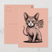 Funny Sphynx Cat Dad Vector Art Briefkaart (Voorkant / Achterkant)