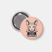 Funny Sphynx Cat Dad Vector Art Magneet (Voorkant / Achterkant)