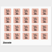 Funny Sphynx Cat Dad Vector Art Vierkante Sticker (Vel)