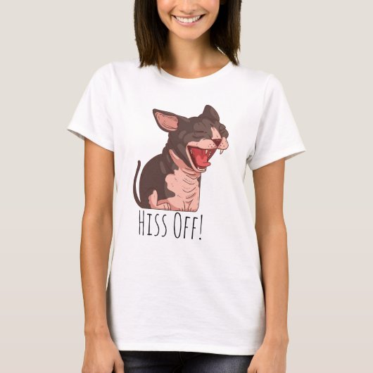 Funny Sphynx Cat Hiss van Meow Cat Kitten T-shirt (Voorkant)