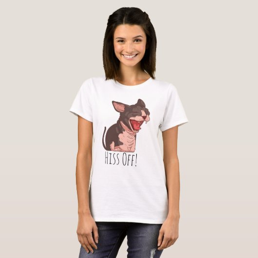 Funny Sphynx Cat Hiss van Meow Cat Kitten T-shirt (Voorkant volledig)