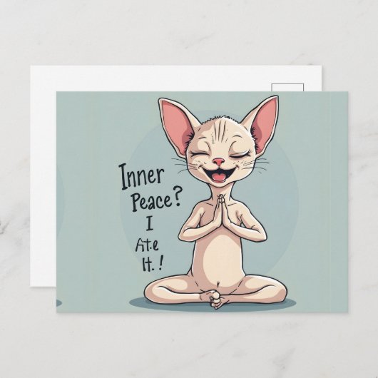 Funny Sphynx Cat Inner Peace Art Briefkaart (Voorkant / Achterkant)