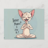 Funny Sphynx Cat Inner Peace Art Briefkaart (Voorkant)