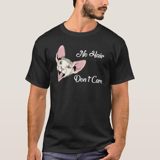 Funny Sphynx Cat Shirt - Geen haar geeft er niets (Voorkant)