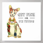 Funny Sphynx Cat with Get Fish die Trying Tattoo Poster (Voorkant)