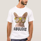 Funny SPHYNX Haarloze Kat T-shirts FABULOUS (Voorkant)