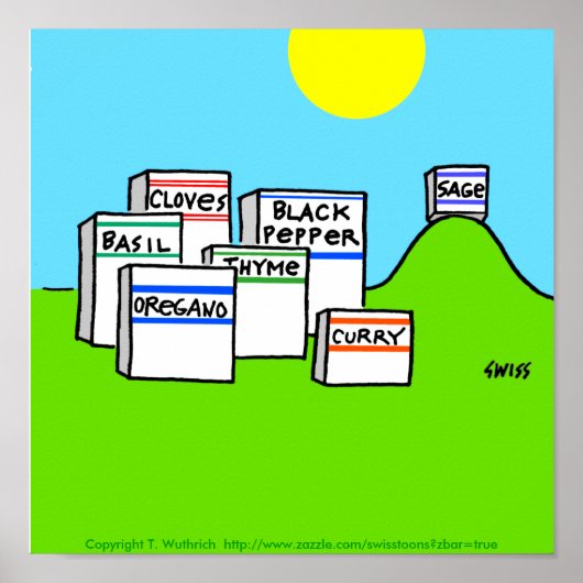Funny Spices Bright kleurrijke Cartoon Kitchen Poster (Voorkant)