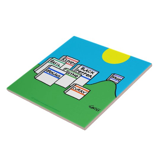 Funny Spices Cartoon Colorful Kitchen Trivet Tegeltje (Zijkant)