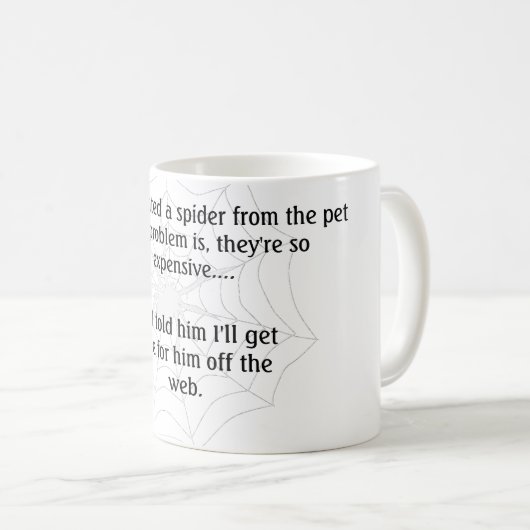 Funny Spider Joke Koffiemok (Voorkant rechts)
