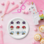 Funny Spider Ladybug Bee Papieren Bordje (Feest)