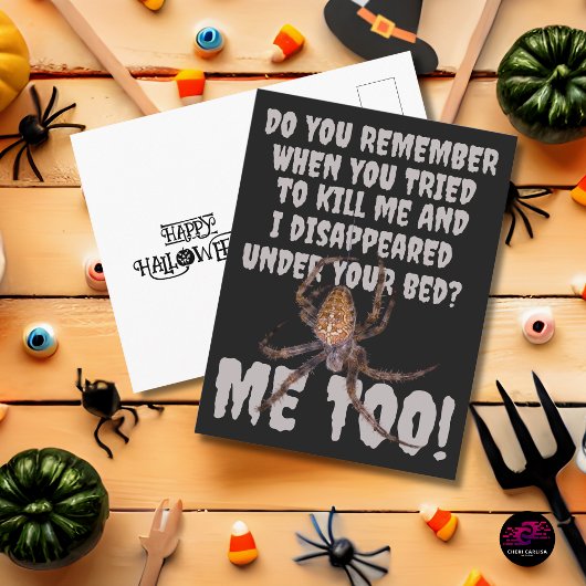 Funny Spider Revenge Halloween Briefkaart