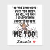 Funny Spider Revenge Halloween Sticker (Vel)