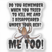 Funny Spider Revenge Halloween Sticker (Voorkant)