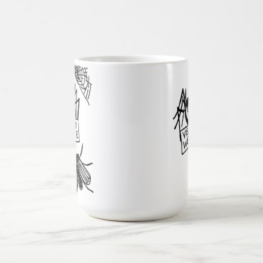 Funny Spider Says Visit My Website Cartoon Koffiemok (Center)