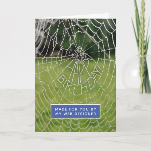 Funny Spider Web Designer Birthday Card Kaart (Voorkant)