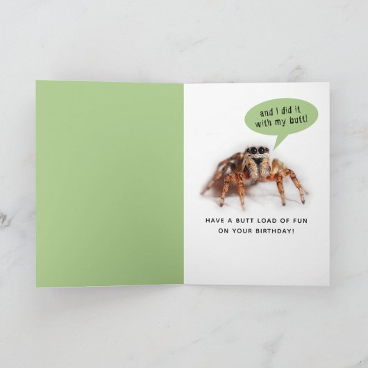 Funny Spider Web Designer Birthday Card Kaart (Binnen)