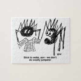 Funny Spiders and Spiders Web Weaving Cartoon Legpuzzel