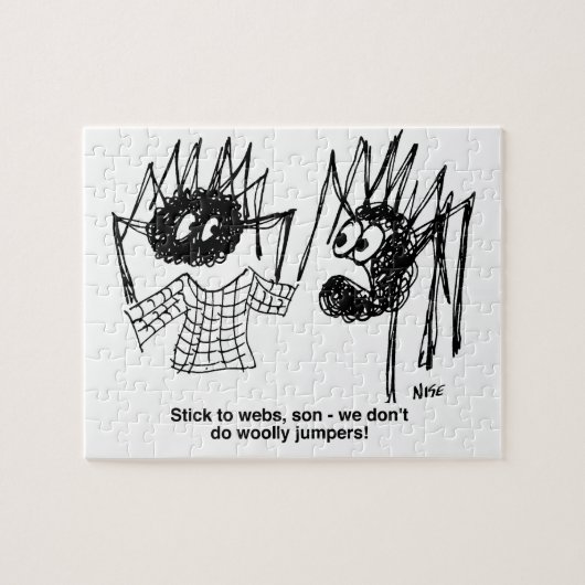 Funny Spiders and Spiders Web Weaving Cartoon Legpuzzel (Horizontaal)