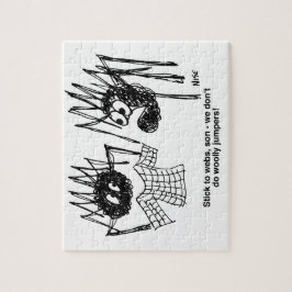 Funny Spiders and Spiders Web Weaving Cartoon Legpuzzel