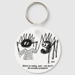 Funny Spiders and Spiders Web Weaving Cartoon Sleutelhanger