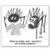 Funny Spiders and Spiders Web Weaving Cartoon Sticker (Voorkant)