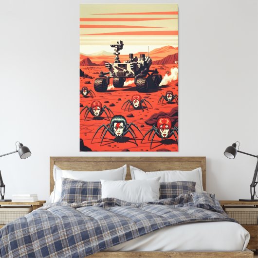 Funny Spiders from Mars Canvas Afdruk (Insitu (Slaapkamer))