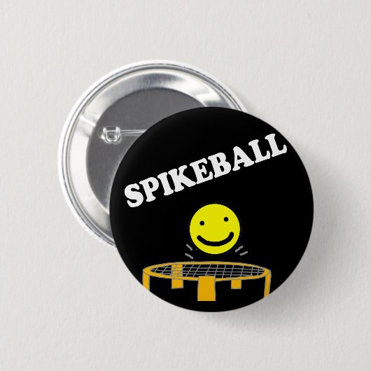 Funny Spikeball Net met Smile Face Art Ronde Button 5,7 Cm (Voorkant /achterkant)