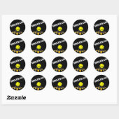 Funny Spikeball Net met Smile Face Art Ronde Sticker (Vel)