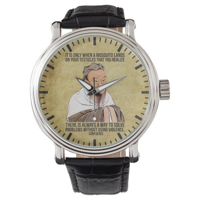Funny Spiritueel Quote - Mosquito op testikels Horloge (Voorkant)