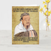 Funny Spiritueel Quote - Mosquito op testikels Kaart (Gele Bloem)