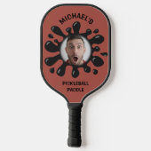 Funny Splatter Squish Black Goo Custom Name Foto Pickleball Paddle (Achterkant)
