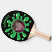 Funny Splatter Squish Green Goo Custom Name Foto Tafeltennisbatje (Zijkant)
