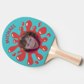 Funny Splatter Squish Red Goo Aangepaste naam foto Tafeltennisbatje (Zijkant)