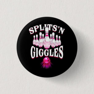 Funny Splits _n Giggles Bowling Team Bowler Sport Ronde Button 3,2 Cm