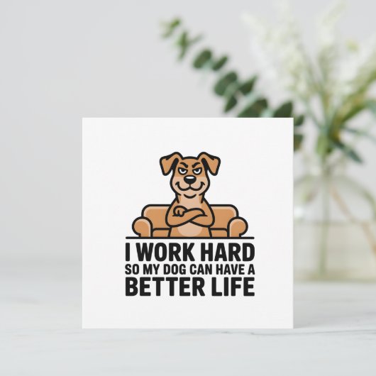 Funny Spoiled Dog Quote Couch Illustration Feestdagenkaart (Staand voorkant)