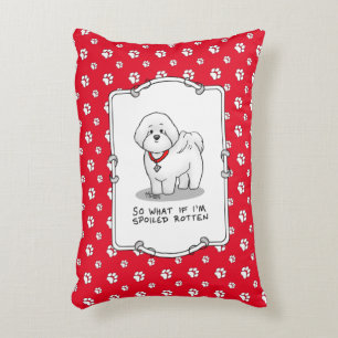 Funny Spoiled Rotten Bichon Frise Dog - Cute Accent Kussen