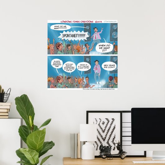 Funny Spontaneity Coach Poster (Thuiskantoor)