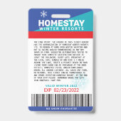 Funny SPOOF Winter Break Custom Ski Lift Ticket Badge (Achterkant)