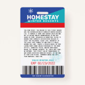 Funny SPOOF Winter Break Custom Ski Lift Ticket Badge (Achterkant)