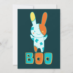 Funny Spooky Cute Halloween Kawaii Boo Bunny Kaart