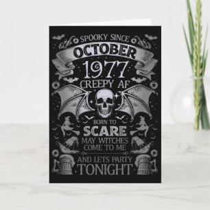 Funny Spooky from Oktober 1977 Halloween Birthday Kaart
