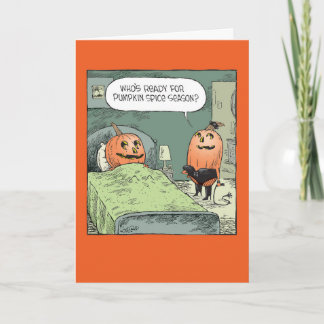 Funny Spooky Halloween Kaart - Kruidige Pompoenen