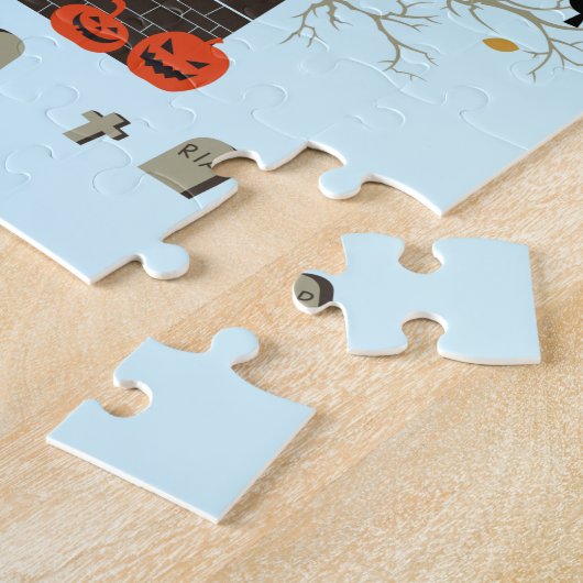 Funny Spooky Monster Family Haunted House Legpuzzel (Zijkant)