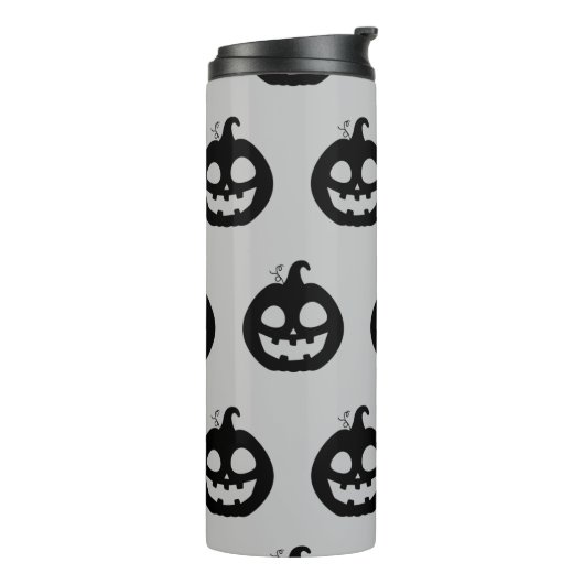 Funny Spooky Pumpkin Faces Halloween Thermosbeker (Gedraaid links)