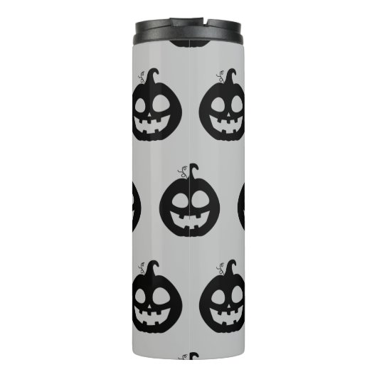 Funny Spooky Pumpkin Faces Halloween Thermosbeker (Achterkant)