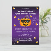 Funny Spooky Pumpkin iconic winkS Party Kaart (Staand voorkant)