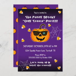 Funny Spooky Pumpkin iconic winkS Party Kaart