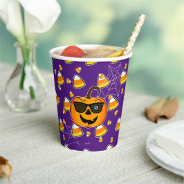 Funny Spooky Pumpkin iconic winkS Pattern Papieren Bekers