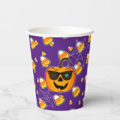 Funny Spooky Pumpkin iconic winkS Pattern Papieren Bekers (Achterkant)